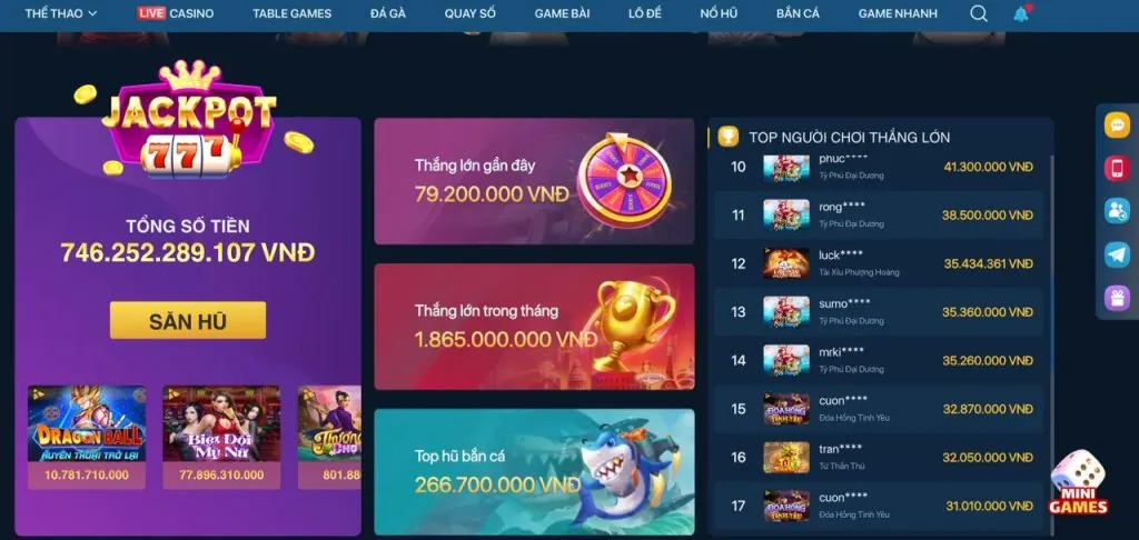Các trò chơi slot game với jackpot lớn tại xs66